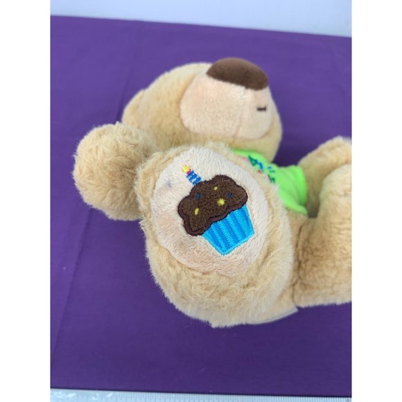 American Greetings Birthday Bear 9 Inch Tan Blue Dot Hat Green Happy Birthday Sh - Picture 2 of 9